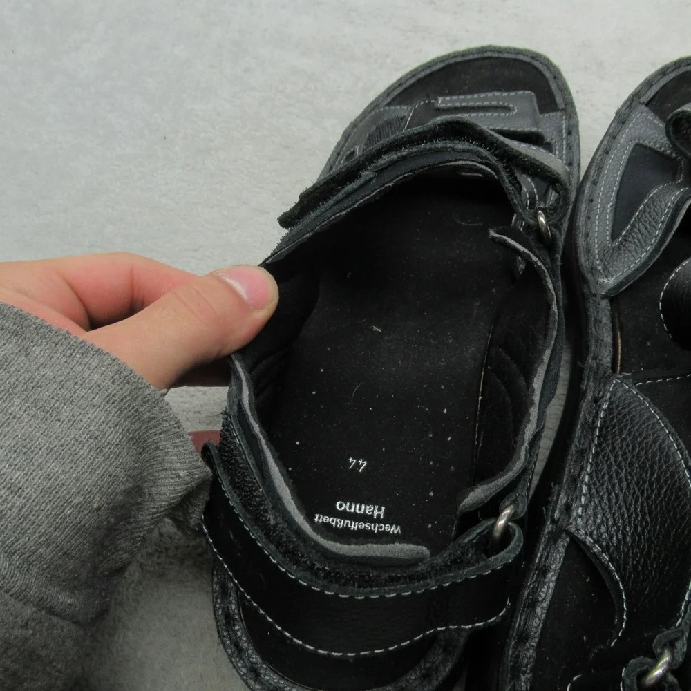 Fidelio Men 11 Hanno Sandals‎ BLK Leather Adjustable Straps Walking comfort EU44